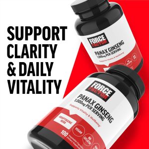 Force Factor Panax Ginseng 1000 mg - 100 Vegetable Capsules