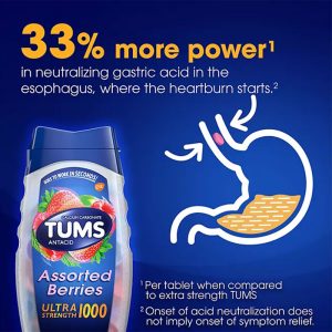 TUMS Ultra Strength Chewable Antacid Tablets, Assorted Berries - 265 ct