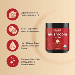 NatureBell Organic Mushroom Coffee with MCT Oil - 340gm