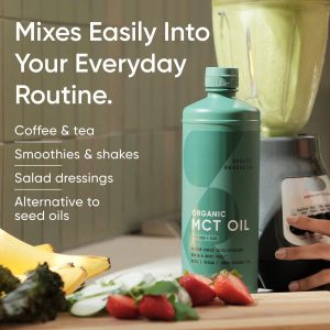Sports Research Organic MCT Oil (C8) derived from Organic Coconuts - Unflavored 473 ml