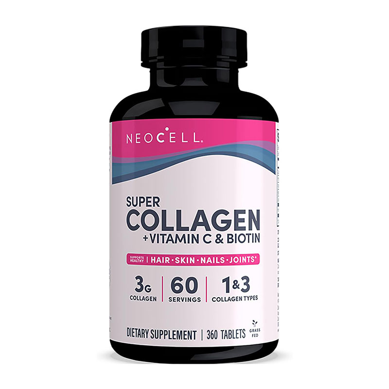 NeoCell - Super Collagen (Types 1 & 3) + Vitamin C And Biotin Tablets, 90 Ct