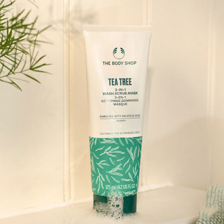 The Body Shop Tea Tree 3-in-1 Wash Scrub Mask - 125ml, Made with Tea Tree Oil
