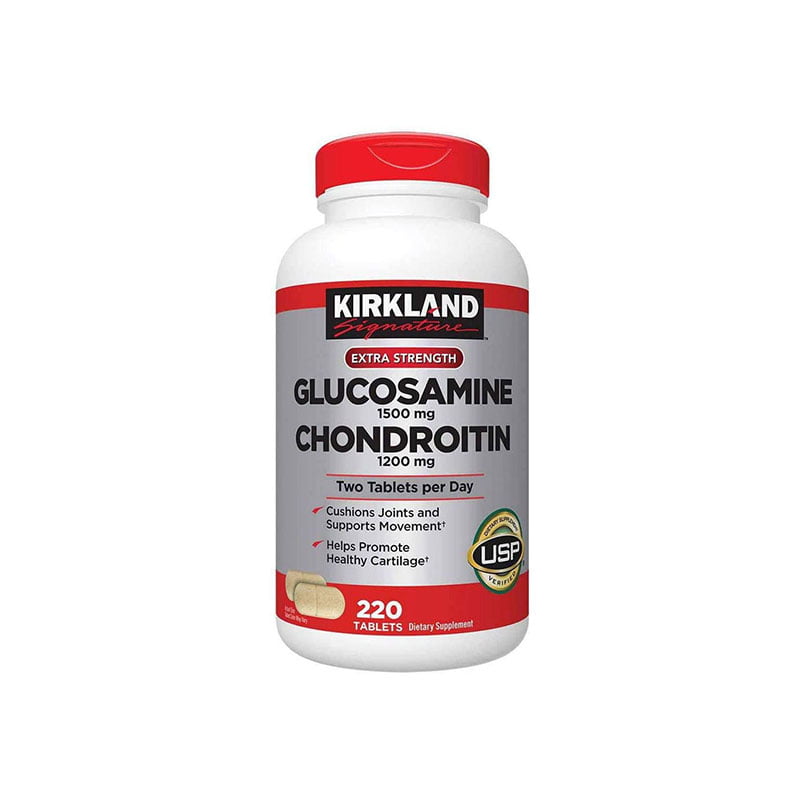 KIRKLAND Signature Extra Strength Glucosamine 1500mg Chondroitin 1200mg Sulfate - 220Tablets