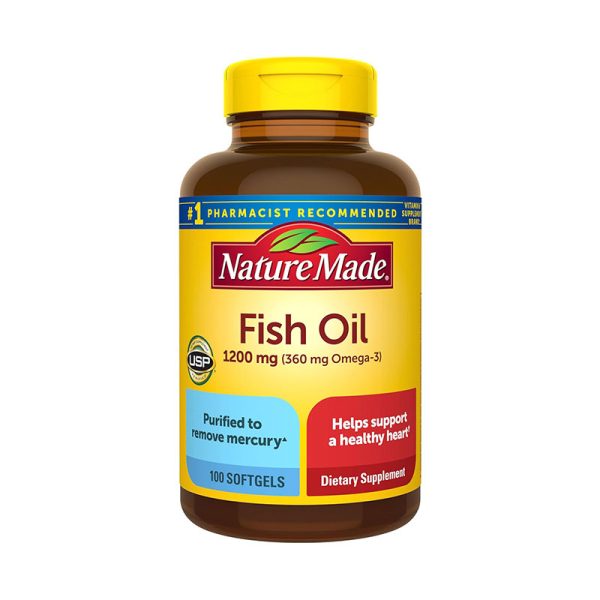 Nature Made Fish Oil 1200mg with 360 mg Omega-3 - 100 Softgels