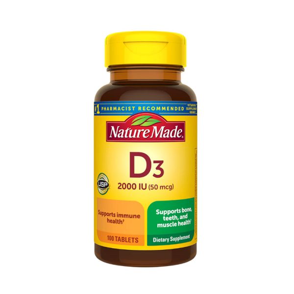 Nature Made Vitamin D3 Vitamin D 2000 IU (50 mcg) - 100 Tablets