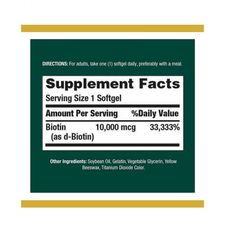 Nature's Bounty Biotin 10000 mcg - 120 Softgels
