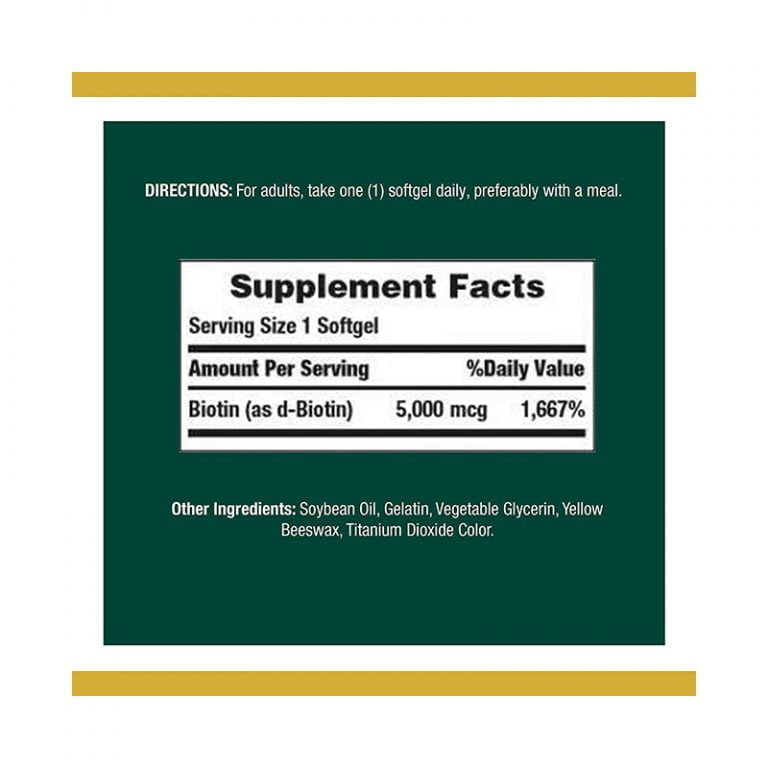 Natures Bounty Biotin 5000 mcg Rapid Release - 150 Softgels