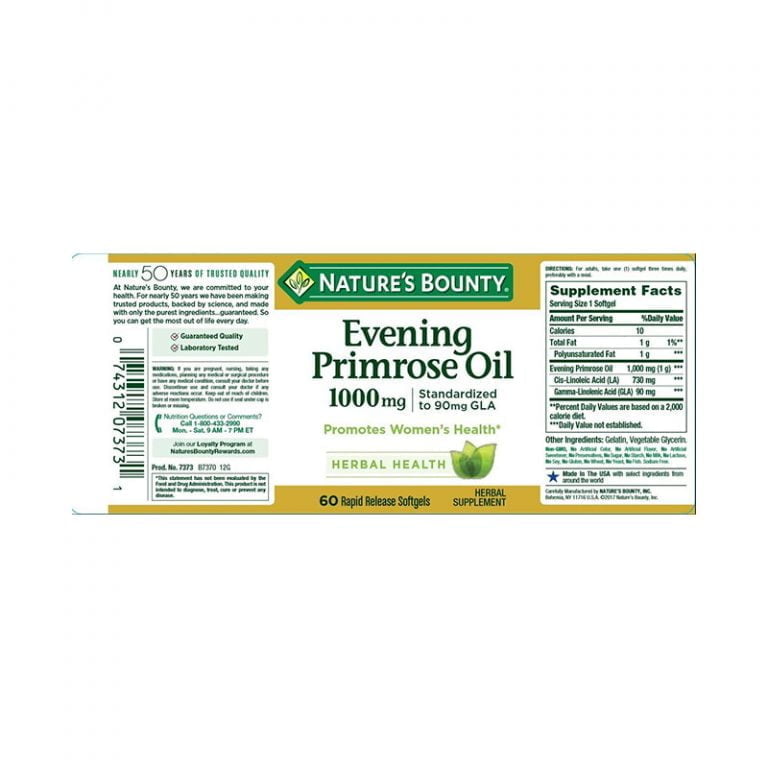 Nature's Bounty Evening Primrose Oil1000 mg - 60 Softgels