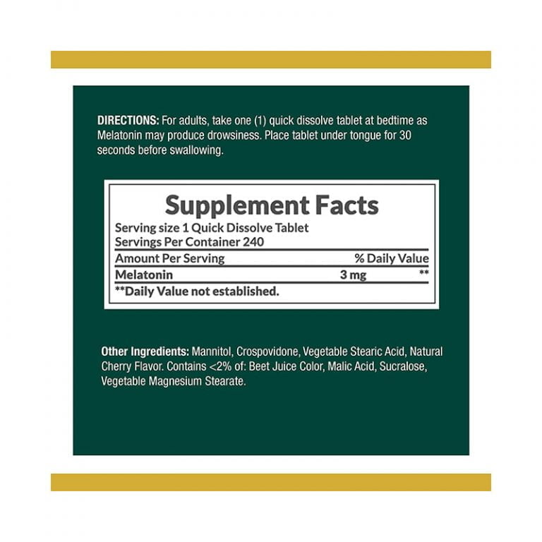 Nature's Bounty Melatonin Sleep Aid 3mg - 240 Tablets