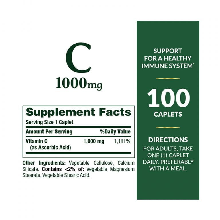 Nature's Bounty Pure Vitamin C 1000mg - 100 Caplets