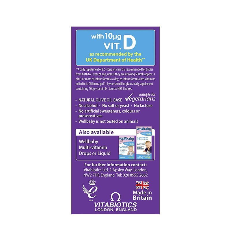 Vitabiotics Wellbaby Vit D Drops 10µg 30ml Skincare Shop