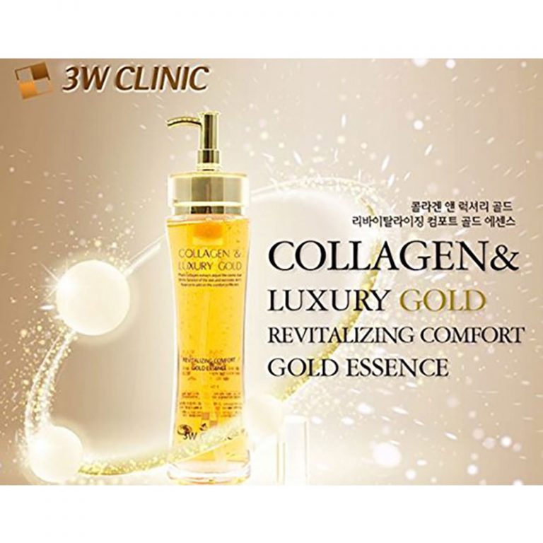 3W Clinic collagen and luxury revitalizing comfort 24K gold essence - 150ml