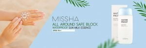 Missha All Around Safe Block Waterproof Sunscreen Milk SPF50+ Pa+++ 70ml