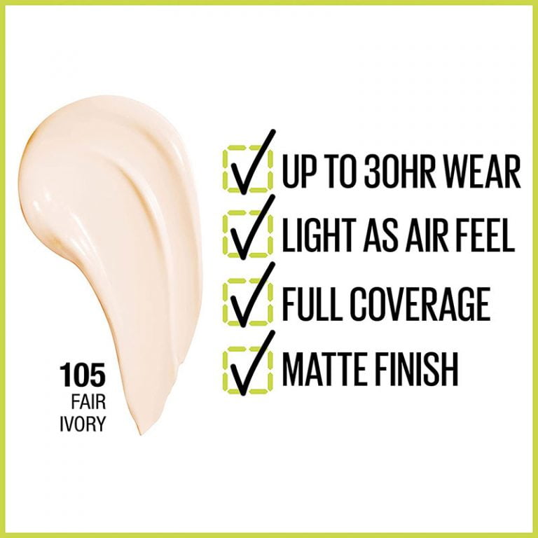 Maybelline SuperStay Full Coverage Foundation 105 Fair Ivory (30ml)