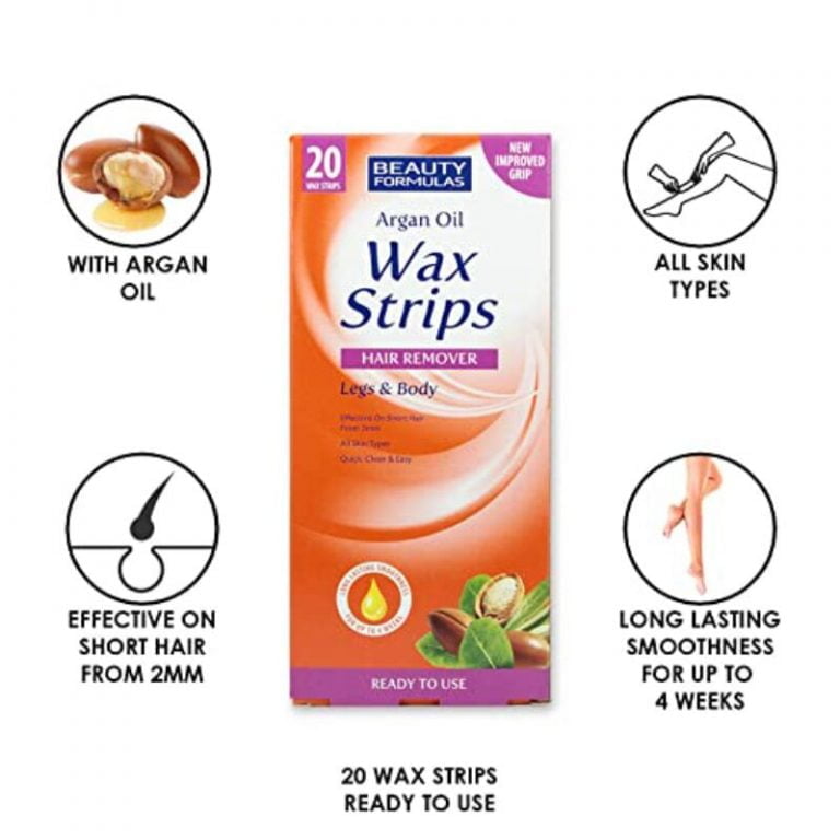 Beauty Formulas Argan Oil Wax Strips Hair Removal Legs & Body