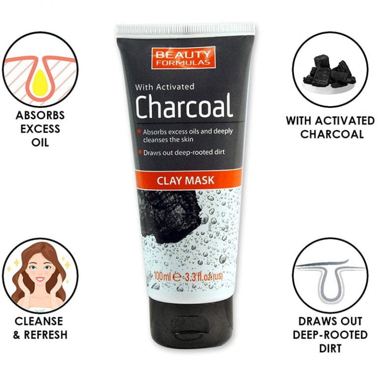 Beauty Formulas With Activated Charcoal Clay Mask - 100ml