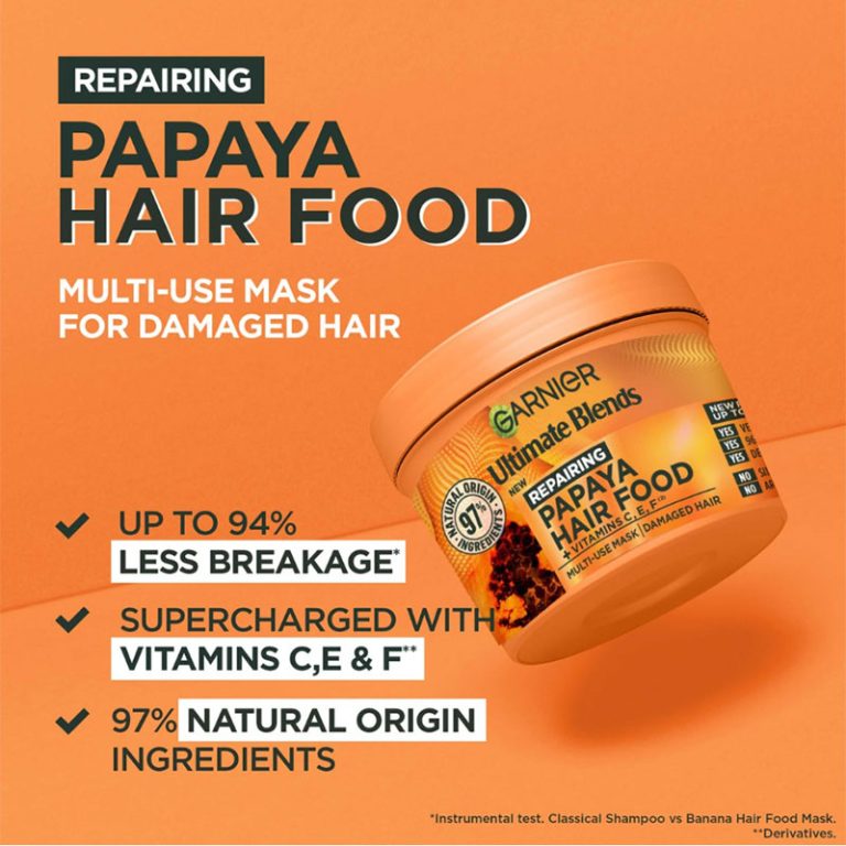 Garnier Ultimate Blends Hair Food Papaya 3-in-1 Damaged Hair Mask Treatment – 390ml