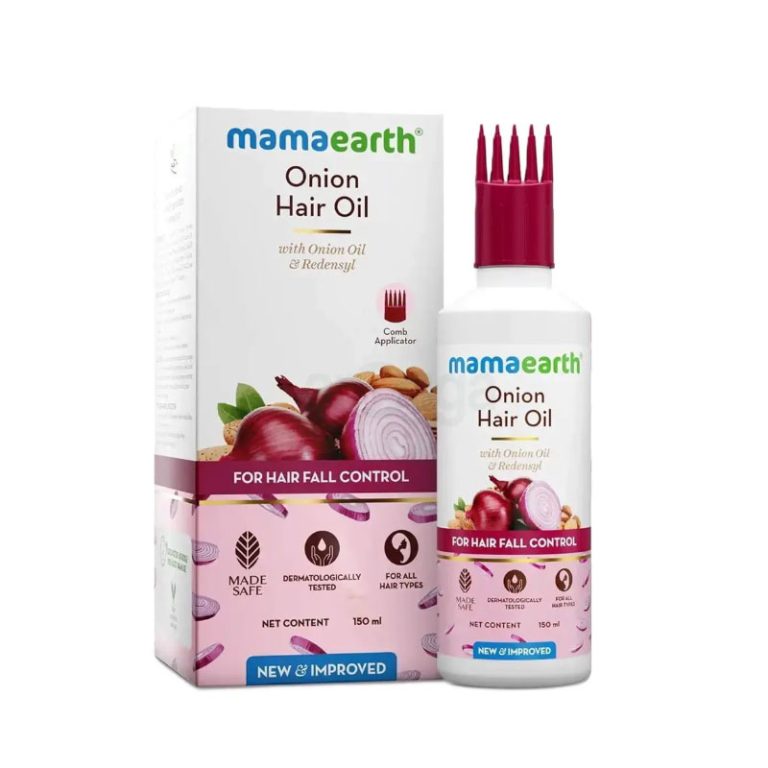 Mamaearth onion hair oil for hair regrowth & hair fall control with redensyl - 150ml