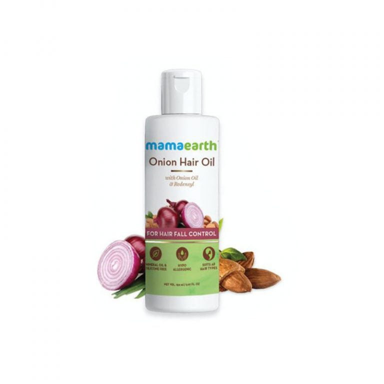 Mamaearth onion hair oil for hair regrowth & hair fall control with redensyl (150ml)