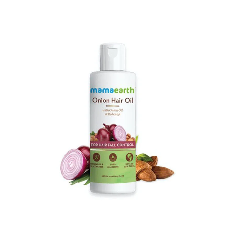 Mamaearth onion hair oil for hair regrowth hair fall control with redensyl 150ml