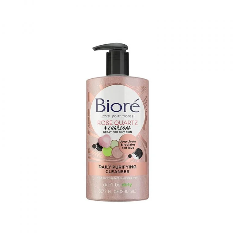 Biore Rose Quartz + Charcoal Daily Purifying Cleanser - 200ml