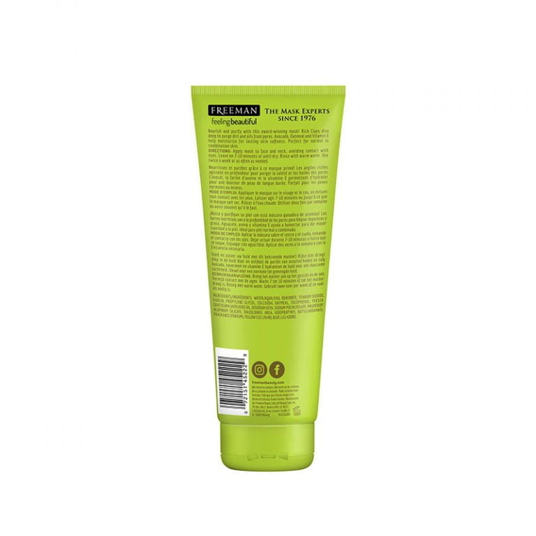 FREEMAN Purifying Avocado Oatmeal Facial Clay Mask - 175ml
