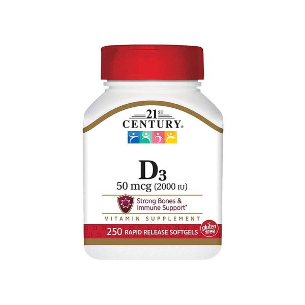 21st Century D3 2000 IU Softgels, 250 Count