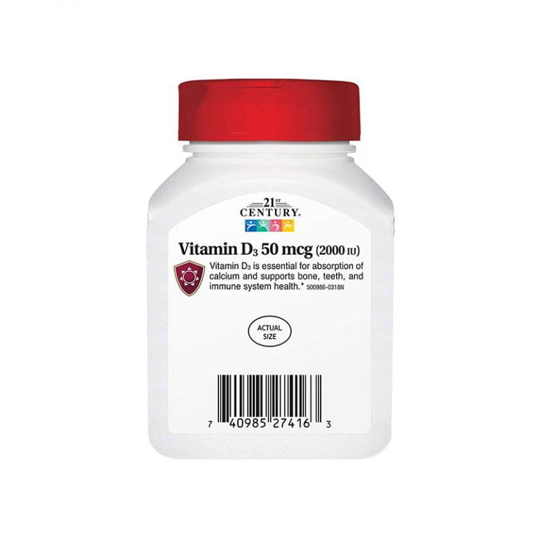 21st Century D3 2000 IU Softgels, 250 Count