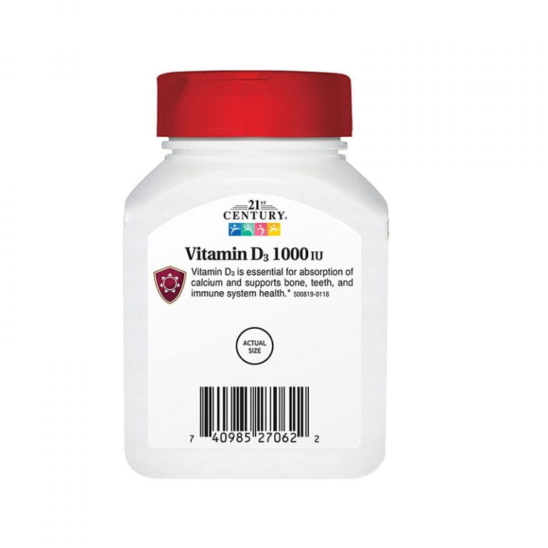 21st Century, D3, 25 mcg (1000 IU), 110 Tablets