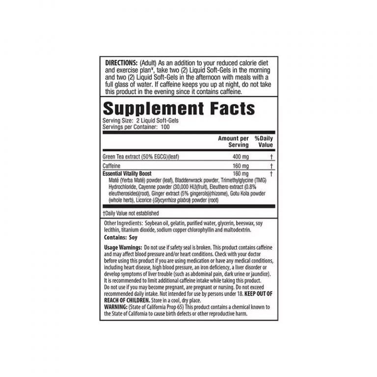 Applied Nutrition Green Tea Fat Burner - 200 Softgels