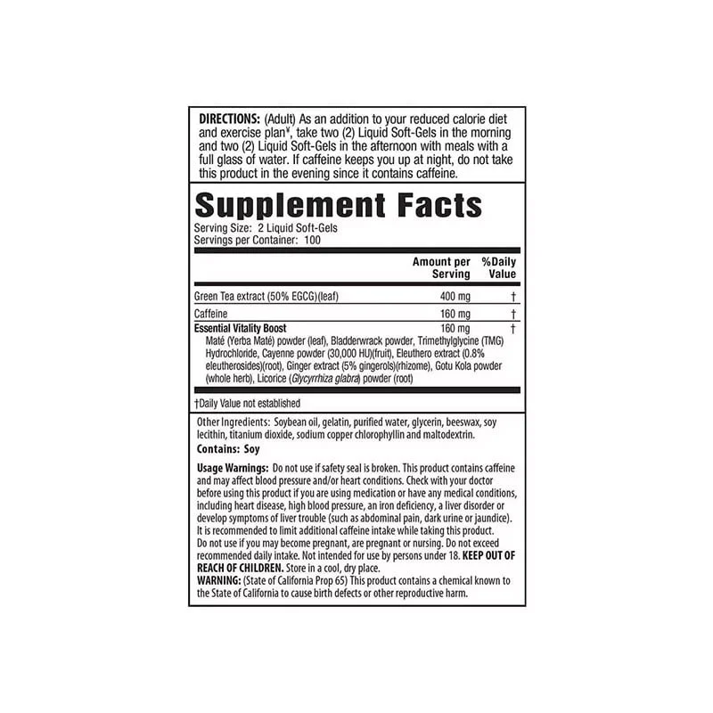 Applied Nutrition Green Tea Fat Burner - 200 Softgels