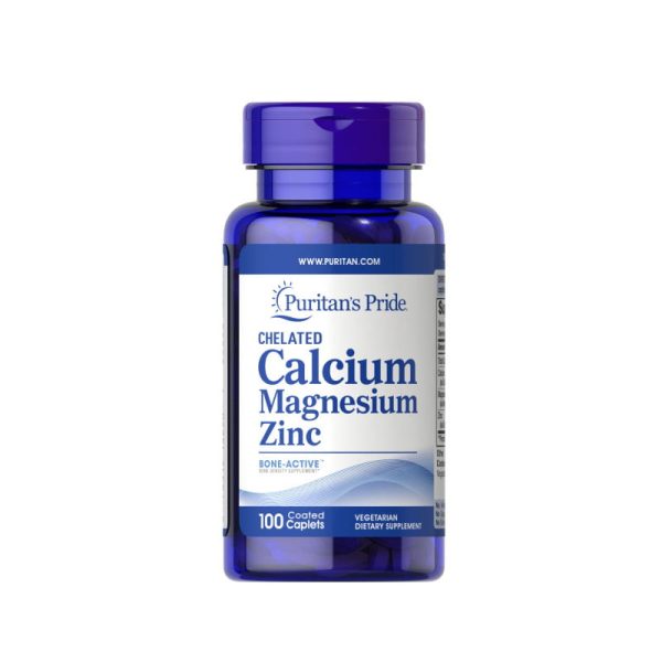 Puritan’s Pride Chelated Calcium Magnesium Zinc - 100 Capsules