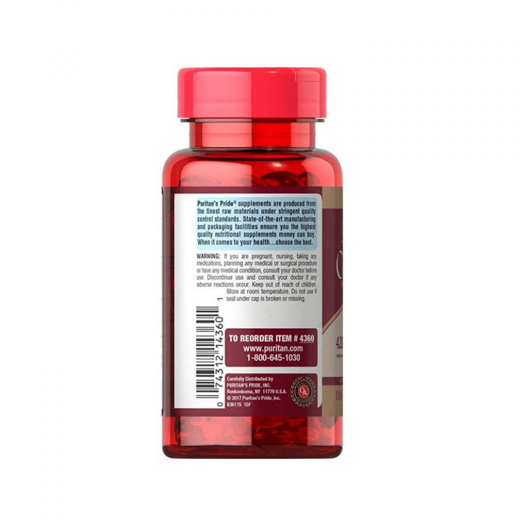 Puritan’s Pride Cranberry Fruit Concentrate with C & E 4200mg 100 Tablets