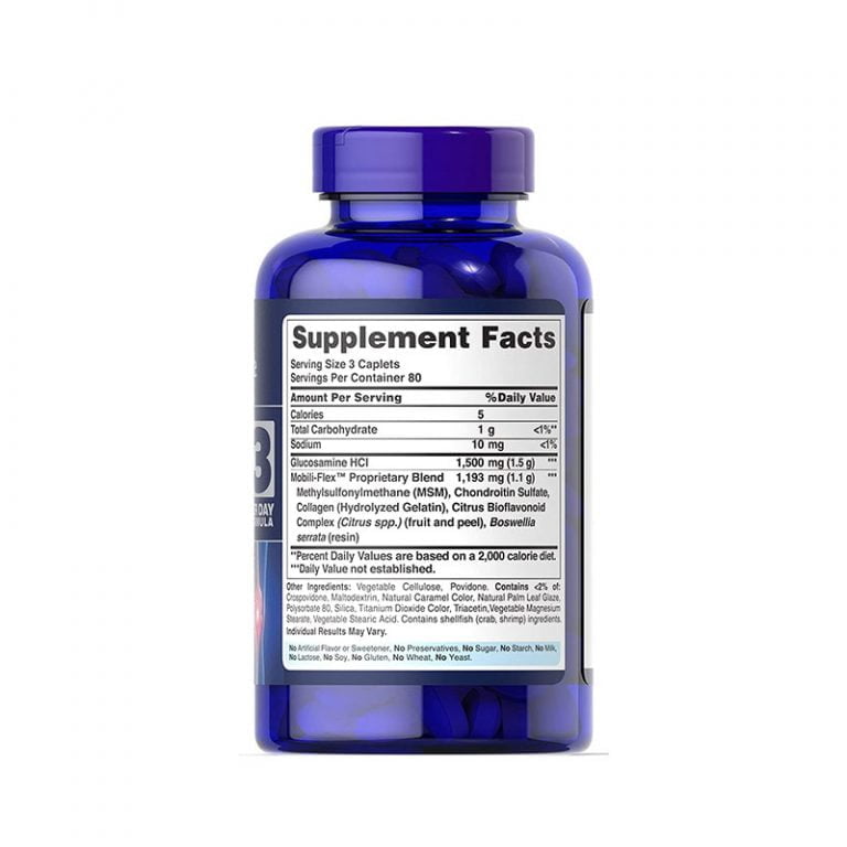 Puritan's Pride Double Strength Glucosamine, Chondroitin & MSM Joint Soother - 240 Tablets