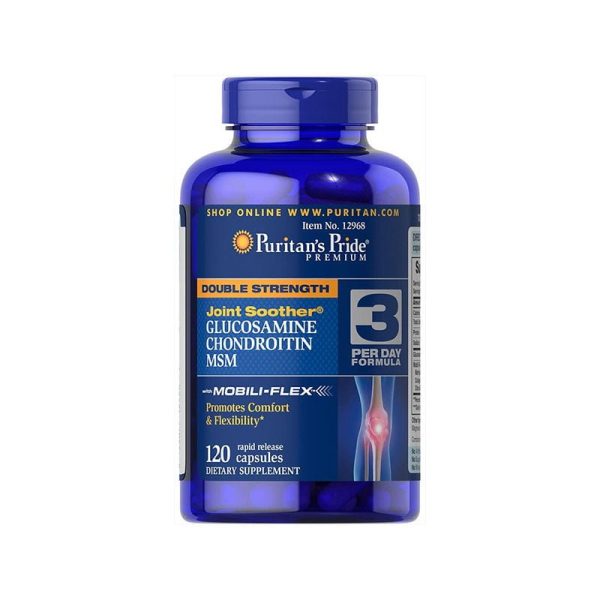 Puritans Pride Double Strength Glucosamine, Chondroitin & Msm Joint Soother 120 Tablets