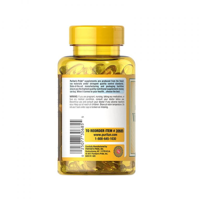 Puritan’s Pride Vitamin D3 125mcg 5000IU - 100 Softgels