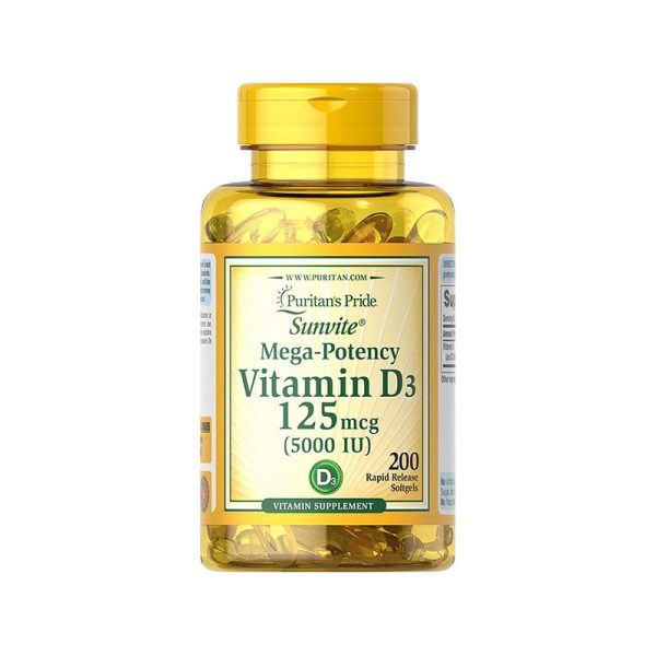 Puritan’s Pride Vitamin D3 125mcg 5000IU - 100 Softgels