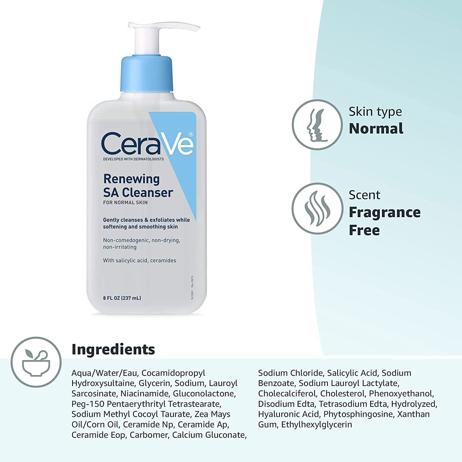 CeraVe Renewing SA Face Cleanser 237ml SKINCARE SHOP