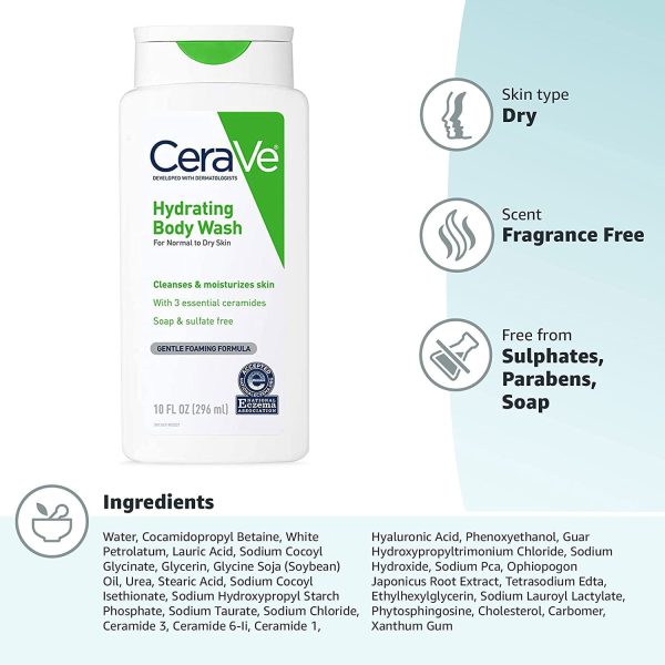 CeraVe Hydrating Body Wash 296ml SKINCARE SHOP