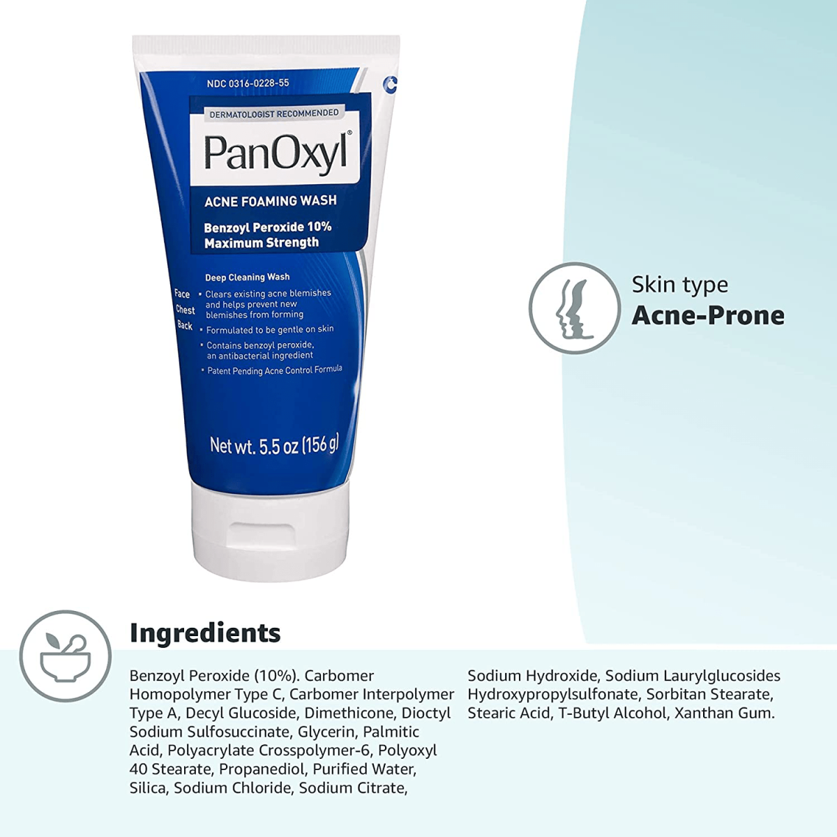 Panoxyl Acne Foaming Wash With Benzoyl Peroxide 10 156gm Skincare Shop 3406