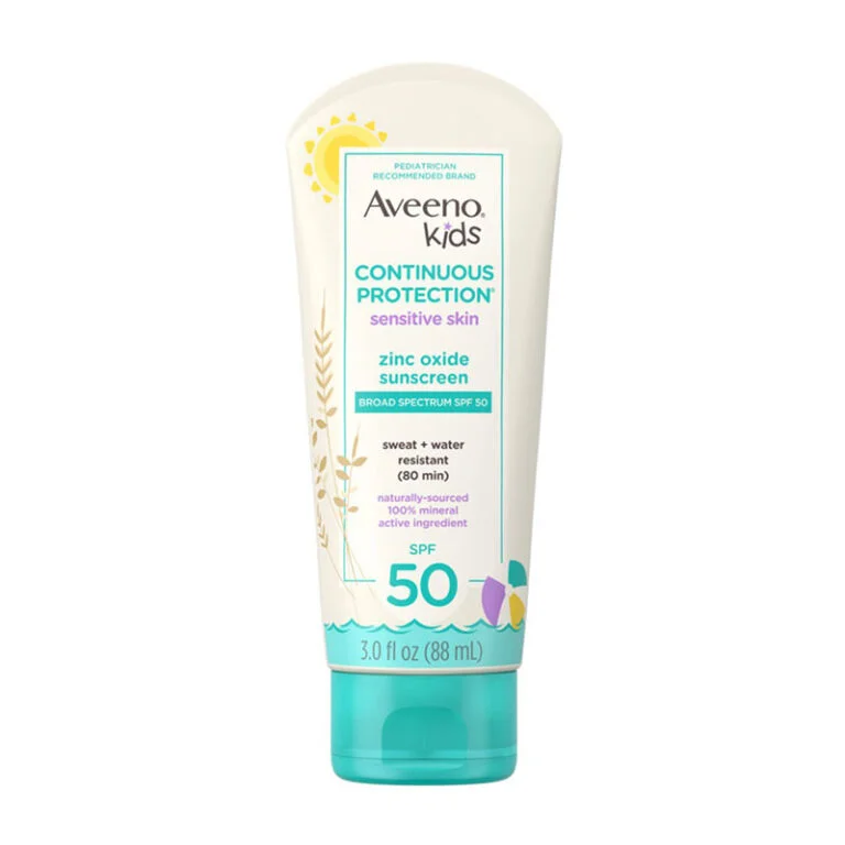 Aveeno Kids Continuous Protection Sensitive Skin oxide Sunscreen Brad Spectrum SPF 50 (88ml)