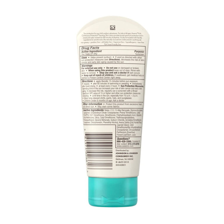 Aveeno Kids Continuous Protection Sensitive Skin oxide Sunscreen Brad Spectrum SPF 50 (88ml)