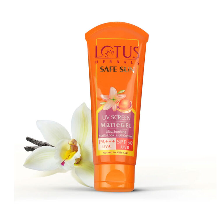 Lotus Herbals Safe Sun UV Screen Matte Gel PA+++ SPF 50 UVB (100gm)