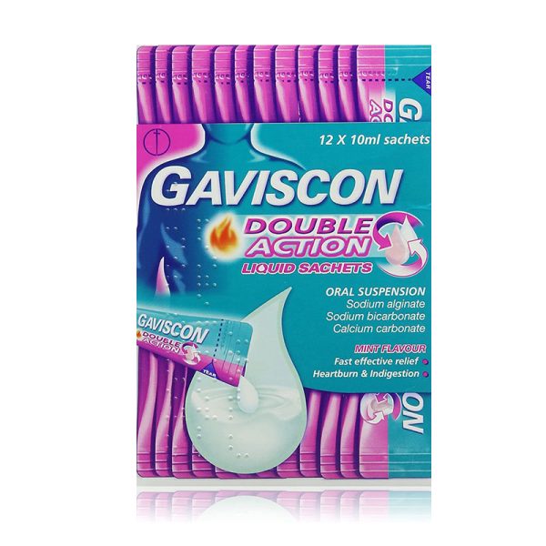Gaviscon Double Action Liquid Sachets 12 X 10ml Mint Flavor