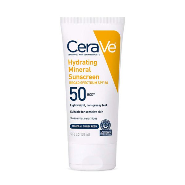 CeraVe Hydrating Mineral Body Sunscreen Broad Spectrum SPF 50 (150ml)