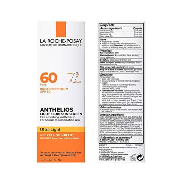 LA Roche-Posay Anthelios Ultra Light Fluid Facial Sunscreen SPF60 (50ml)