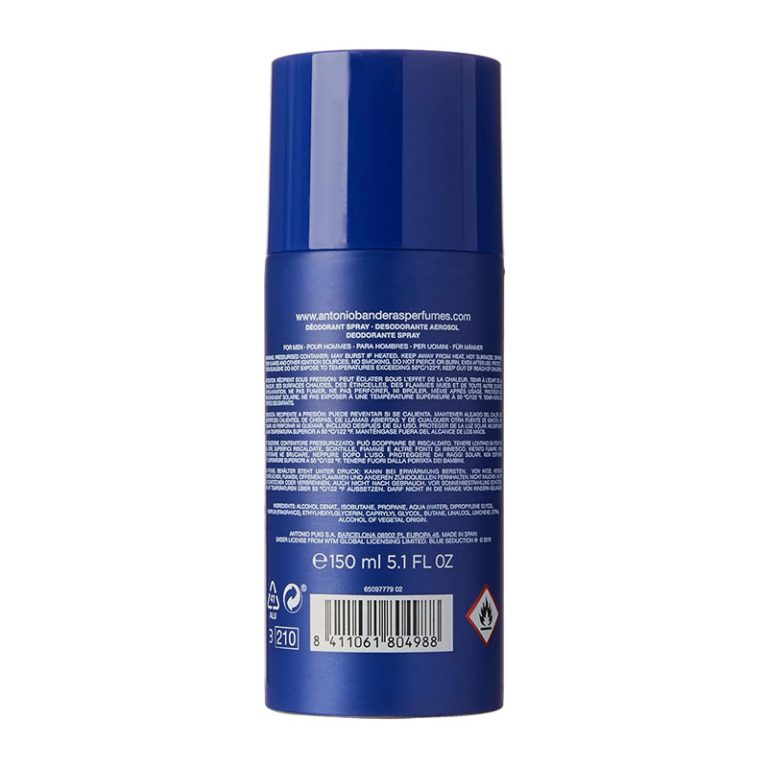 All of your products in beautiful harmony. Antonio Banderas Blue Seduction deodorant has the same gorgeous aroma as your fragrance so that they can form a perfect couple.