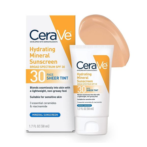 CeraVe Hydrating Mineral Sunscreen SPF 30 Face Sheer Tint - 50ml