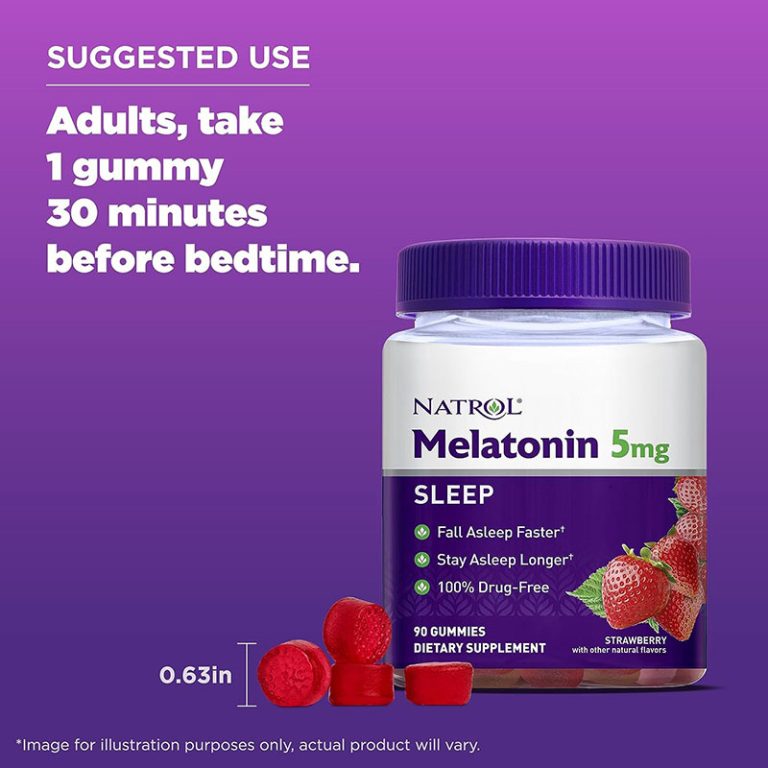 Natrol Melatonin 5mg Sleep Aid Gummies – Strawberry – 90ct