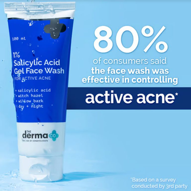 The Derma Co 1% Salicylic Acid Gel Face Wash with Salicylic Acid & Witch Hazel - 100ml